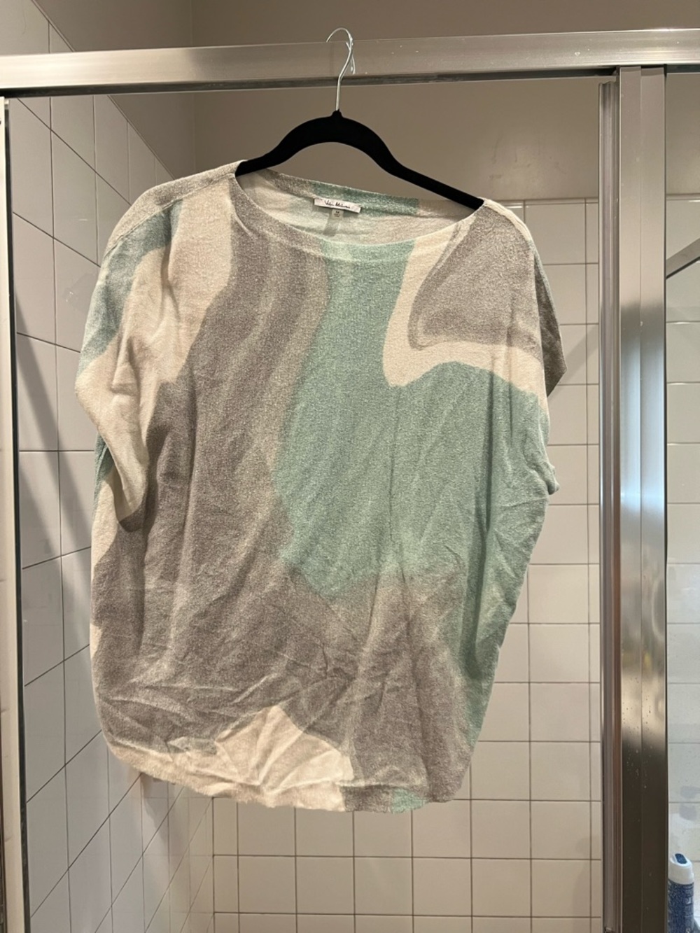 Milano Soft Mint & Light Gray Knit Top